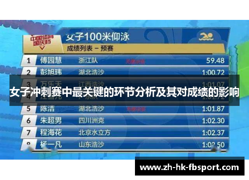 女子冲刺赛中最关键的环节分析及其对成绩的影响